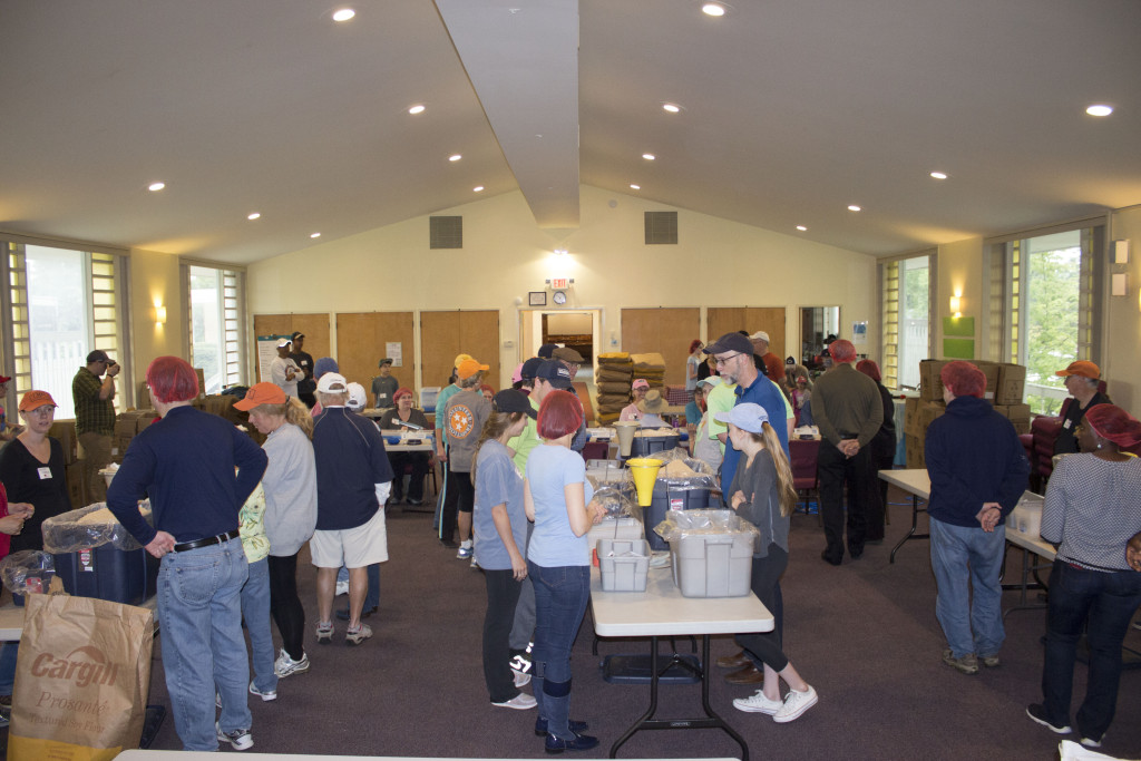 With five meal packing stations, we were able to package 5,000 meals an hour.